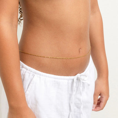 18K Gold PVD Stainless Steel Singapore Belly Chain