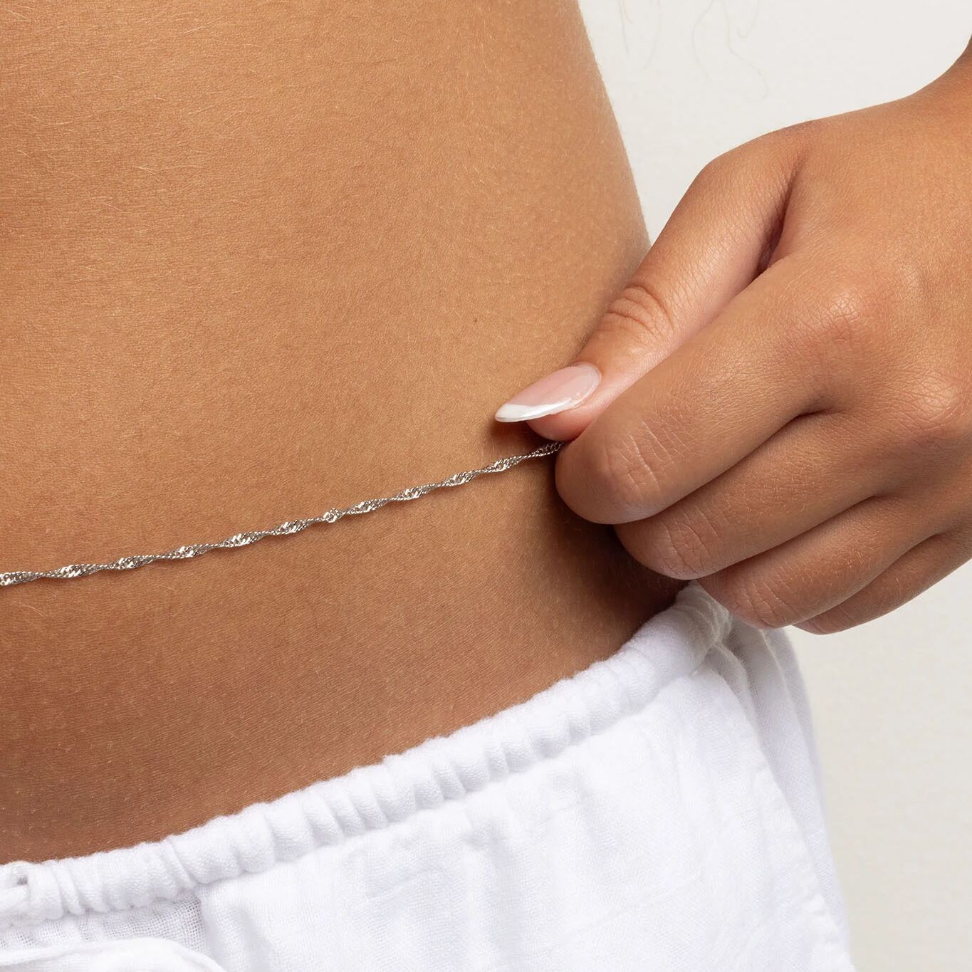 18K Gold PVD Stainless Steel Singapore Belly Chain