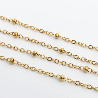 18K Gold PVD Stainless Steel Satellite Belly Chain