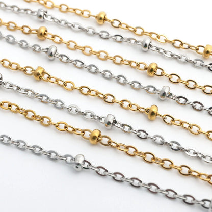 18K Gold PVD Stainless Steel Satellite Belly Chain