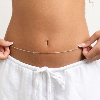 18K Gold PVD Stainless Steel Satellite Belly Chain