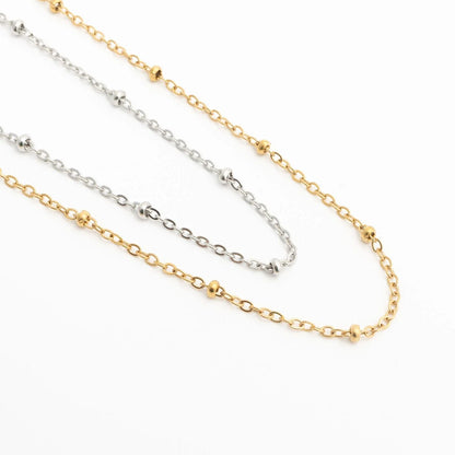 18K Gold PVD Stainless Steel Satellite Belly Chain