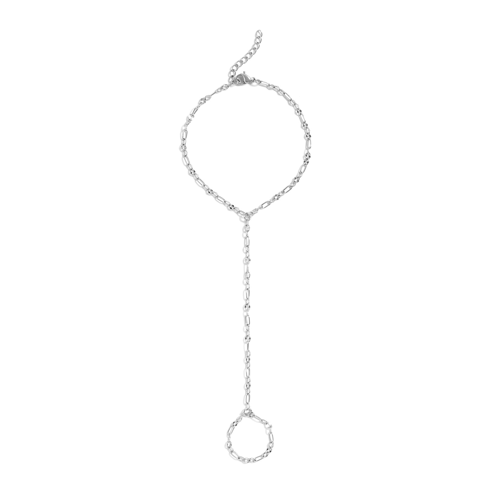 Silver Beaded Hand Chain