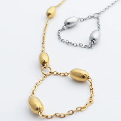 18K Gold PVD Stainless Steel Statement Bead Hand Chain