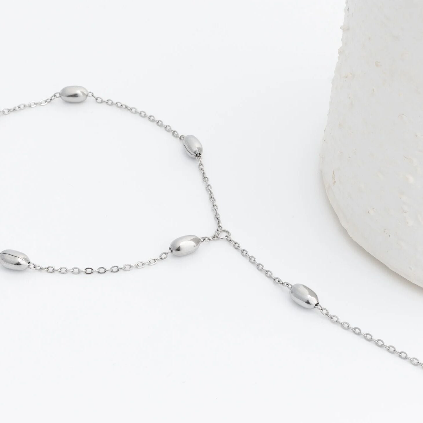 18K Gold PVD Stainless Steel Statement Bead Hand Chain