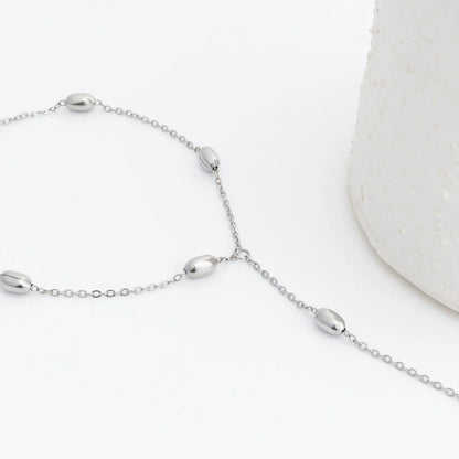 18K Gold PVD Stainless Steel Statement Bead Hand Chain