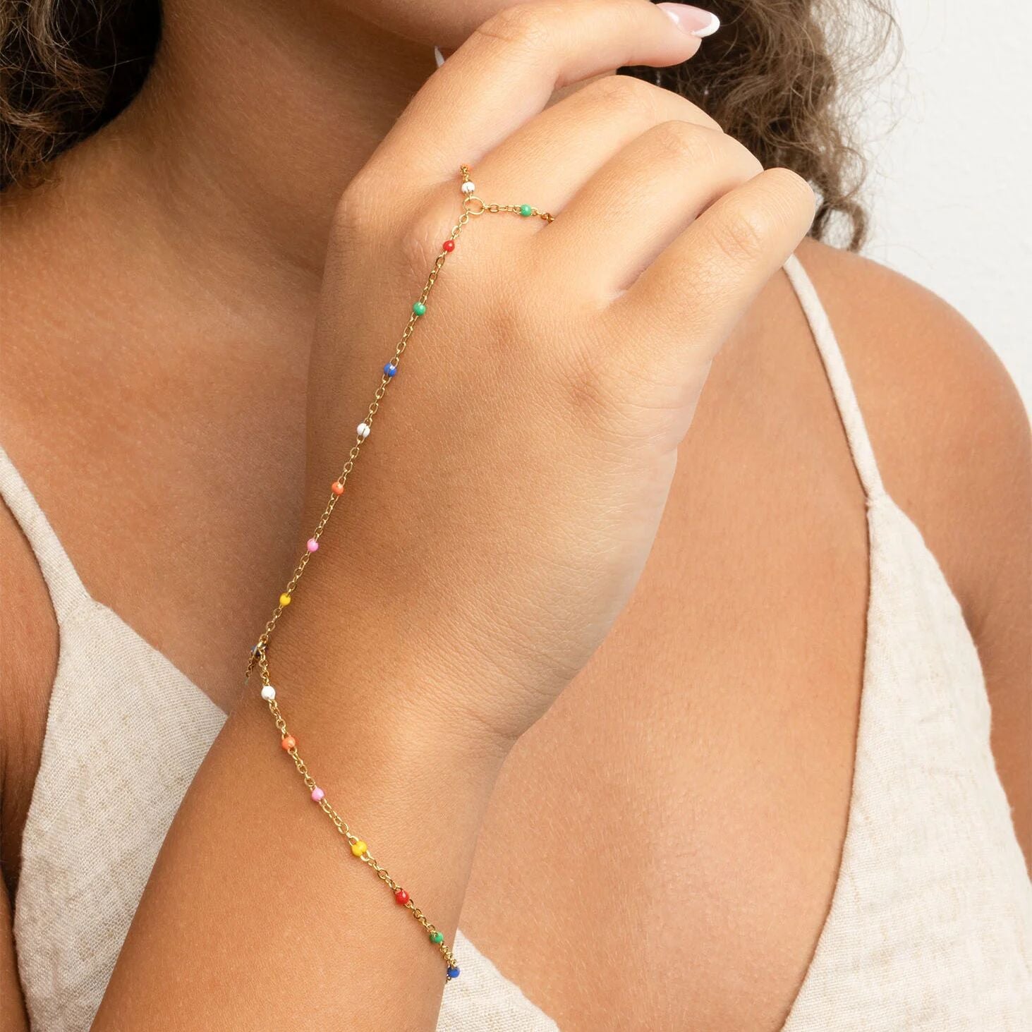 18K Gold PVD Stainless Steel Multi Color Hand Chain