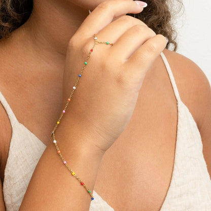 18K Gold PVD Stainless Steel Multi Color Hand Chain
