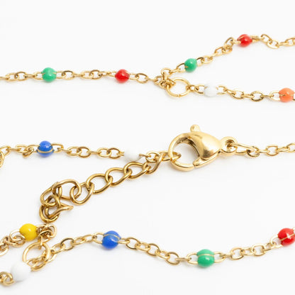 18K Gold PVD Stainless Steel Multi Color Hand Chain