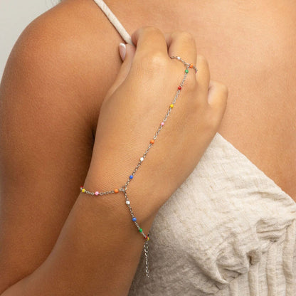 18K Gold PVD Stainless Steel Multi Color Hand Chain