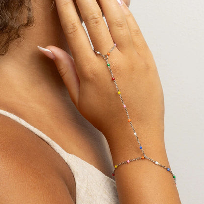 18K Gold PVD Stainless Steel Multi Color Hand Chain