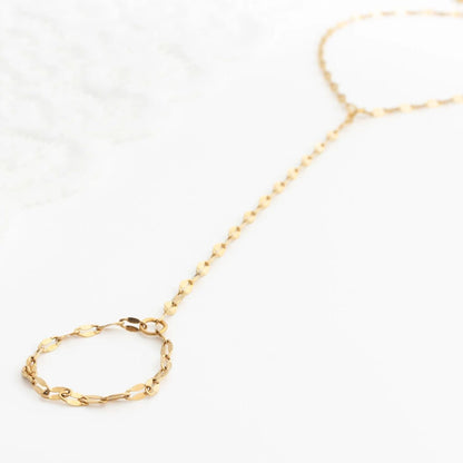 18K Gold PVD Stainless Steel Lip Hand Chain