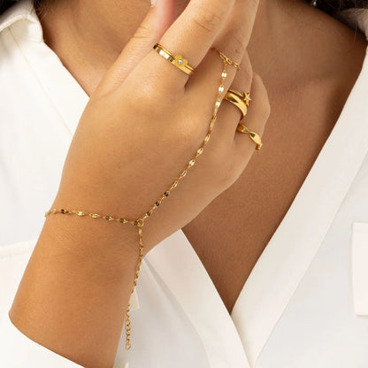 18K Gold PVD Stainless Steel Lip Hand Chain