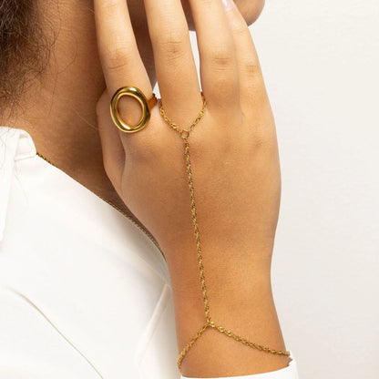 18K Gold PVD Stainless Steel Singapore Hand Chain