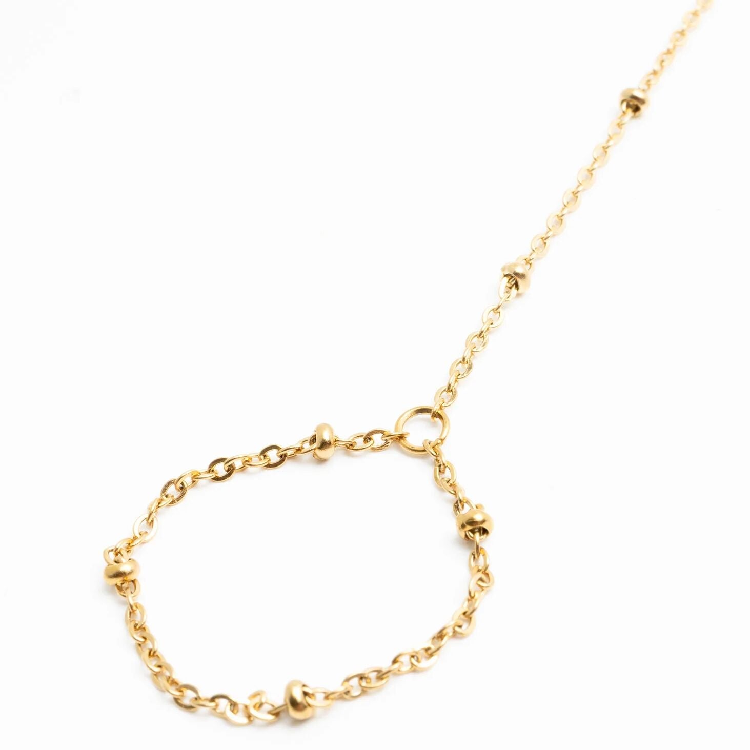 18K Gold PVD Stainless Steel Satellite Hand Chain