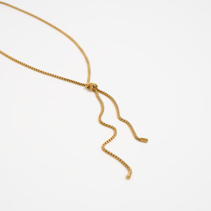 18K Gold PVD Stainless Steel Bolo Necklace
