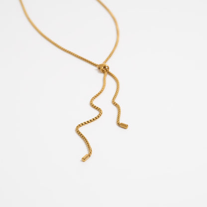 18K Gold PVD Stainless Steel Bolo Necklace