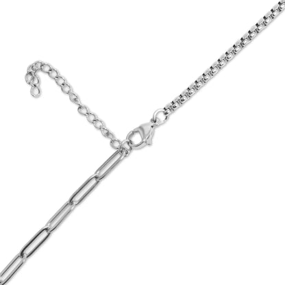 18K Gold PVD Stainless Steel Split Chain with Stone Charm Holder