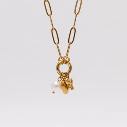 18K Gold PVD Stainless Steel Bow Charm Holder Necklace Gift Set