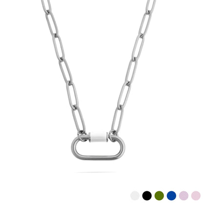 Stainless Steel Colorful Carabiner Necklace