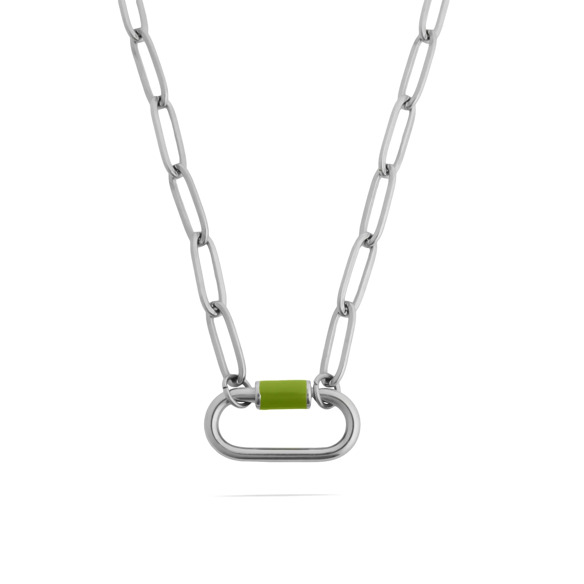 Stainless Steel Colorful Carabiner Necklace