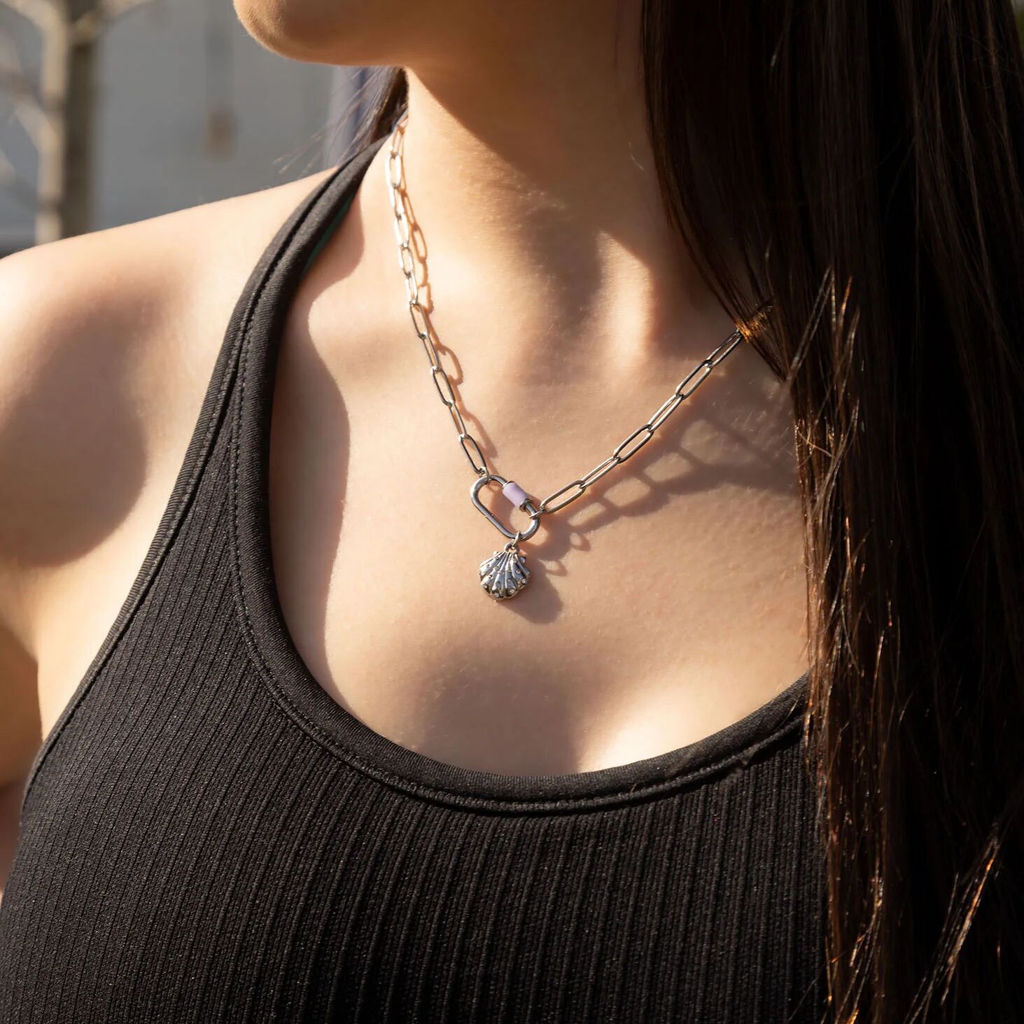 Stainless Steel Colorful Carabiner Necklace