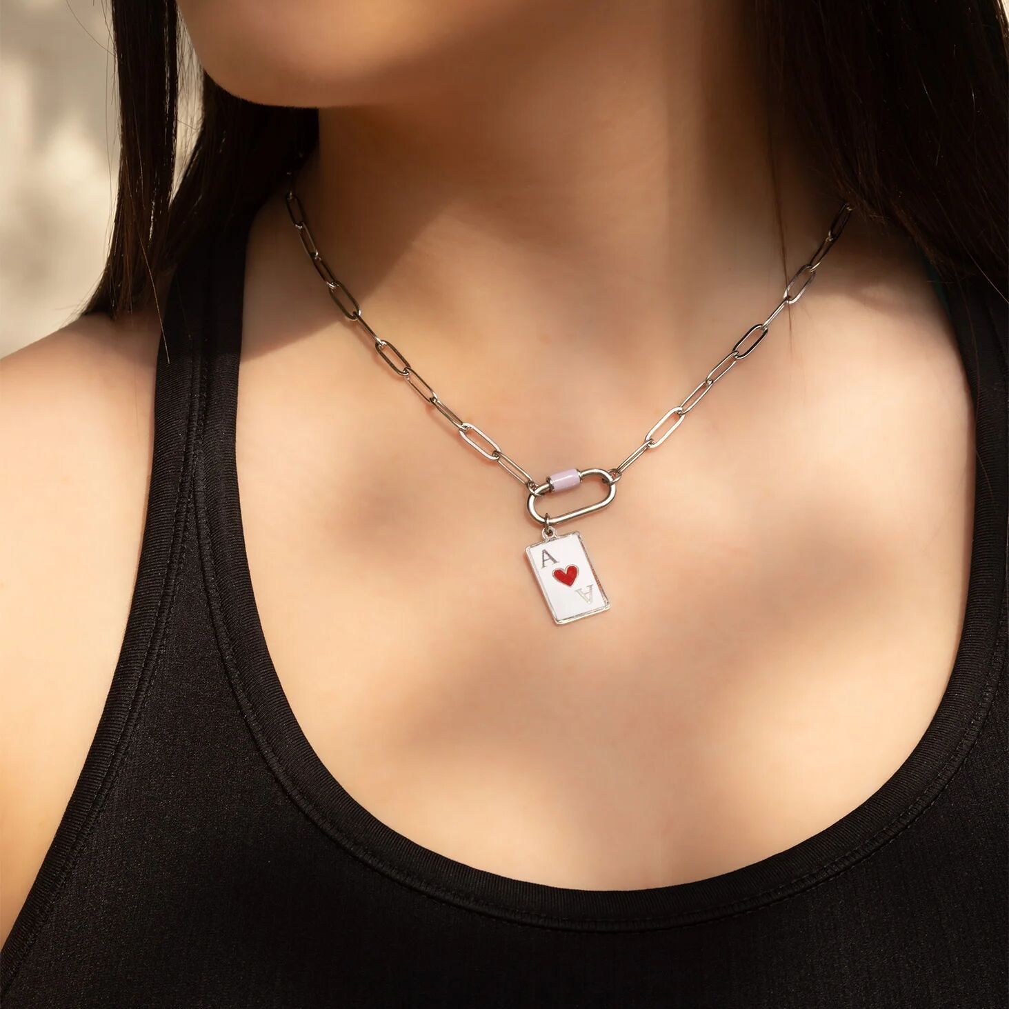 Stainless Steel Colorful Carabiner Necklace