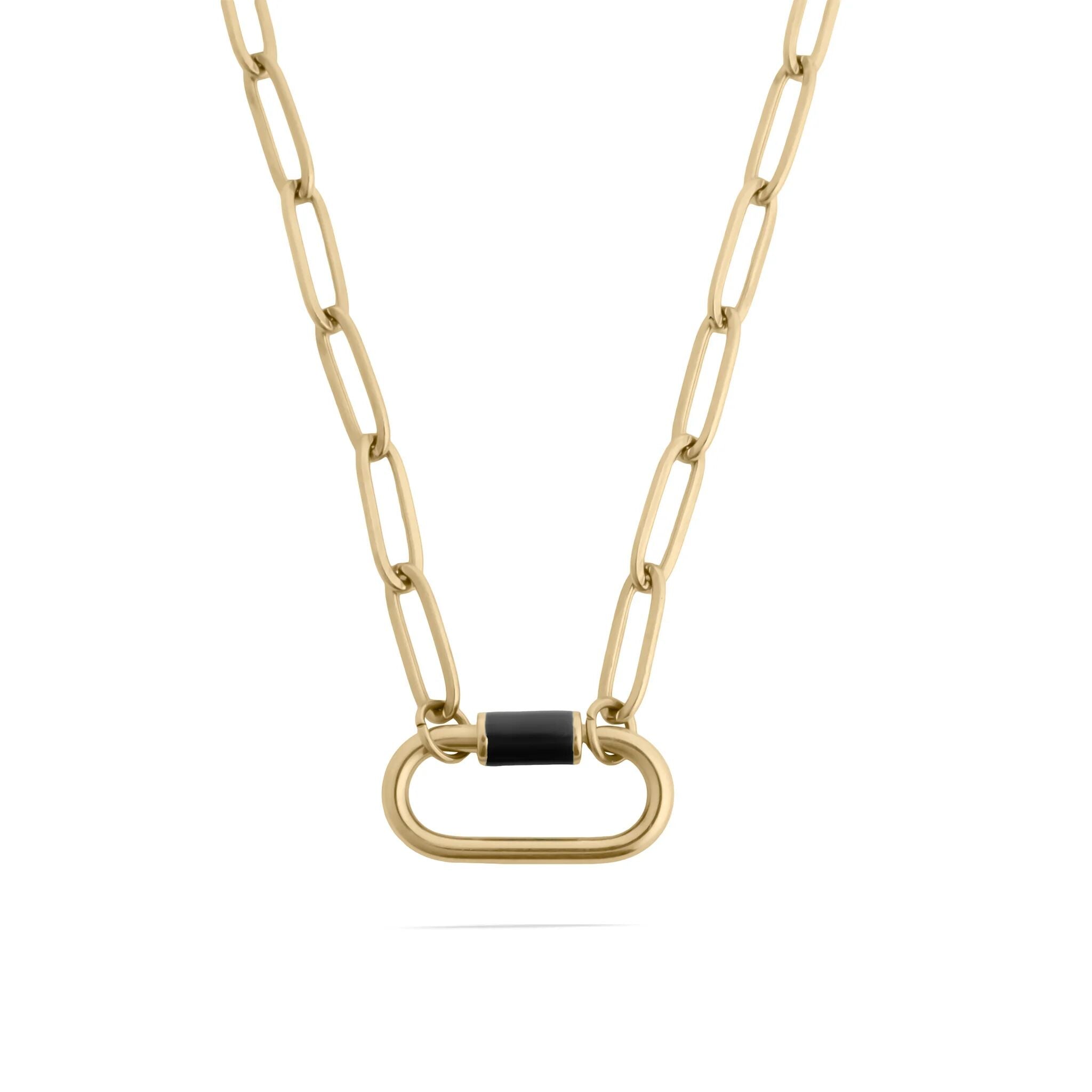 18K Gold PVD Colorful Carabiner Necklace