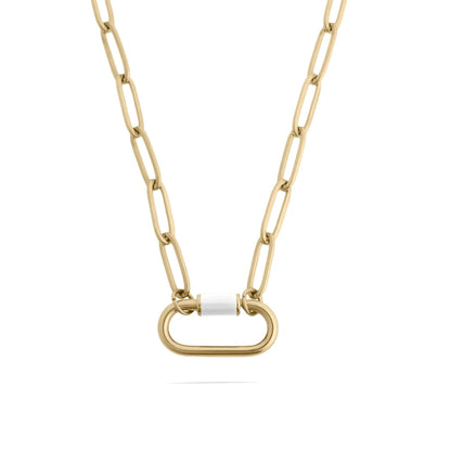18K Gold PVD Colorful Carabiner Necklace