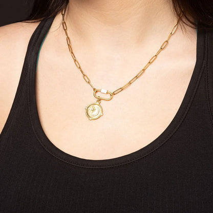 18K Gold PVD Colorful Carabiner Necklace