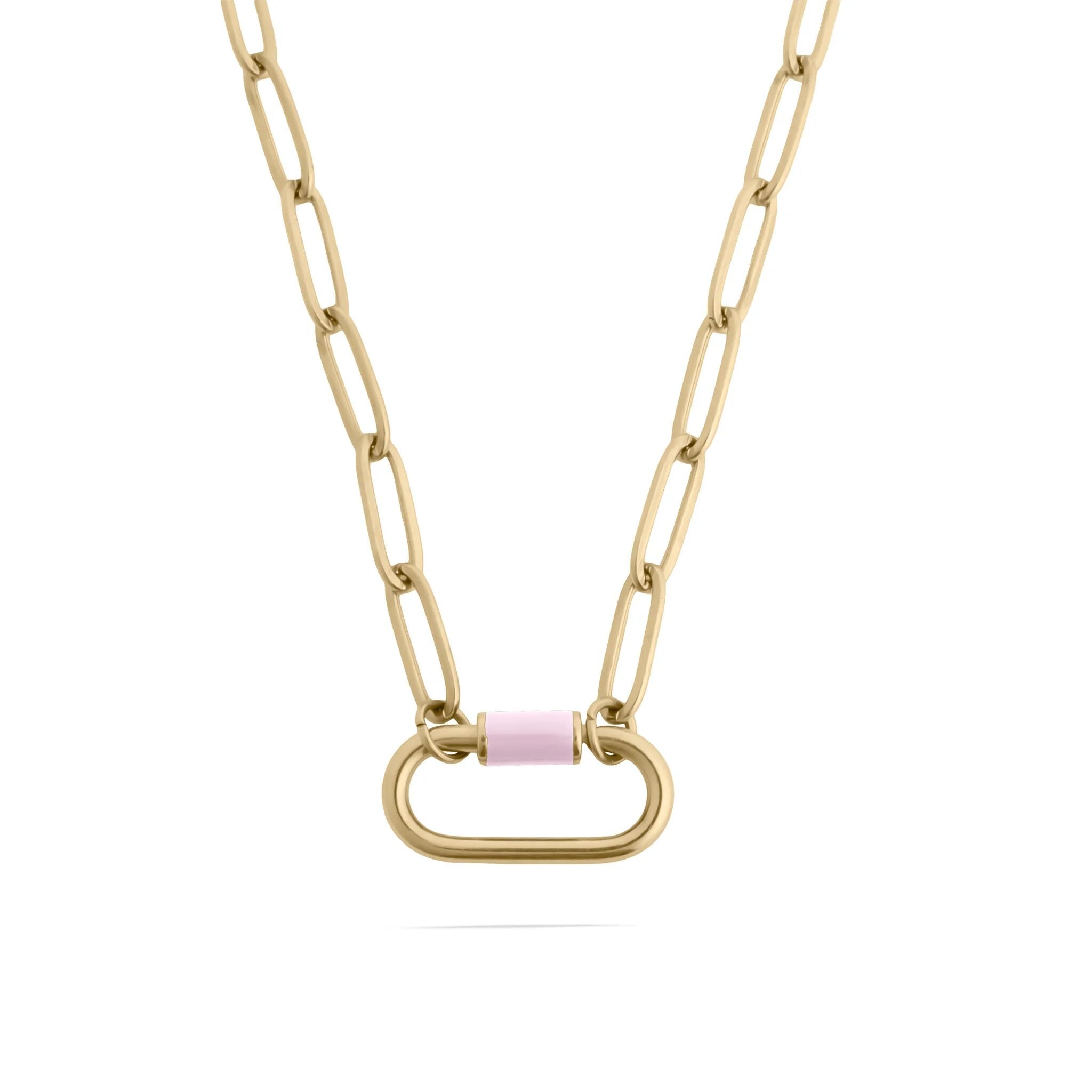 18K Gold PVD Colorful Carabiner Necklace