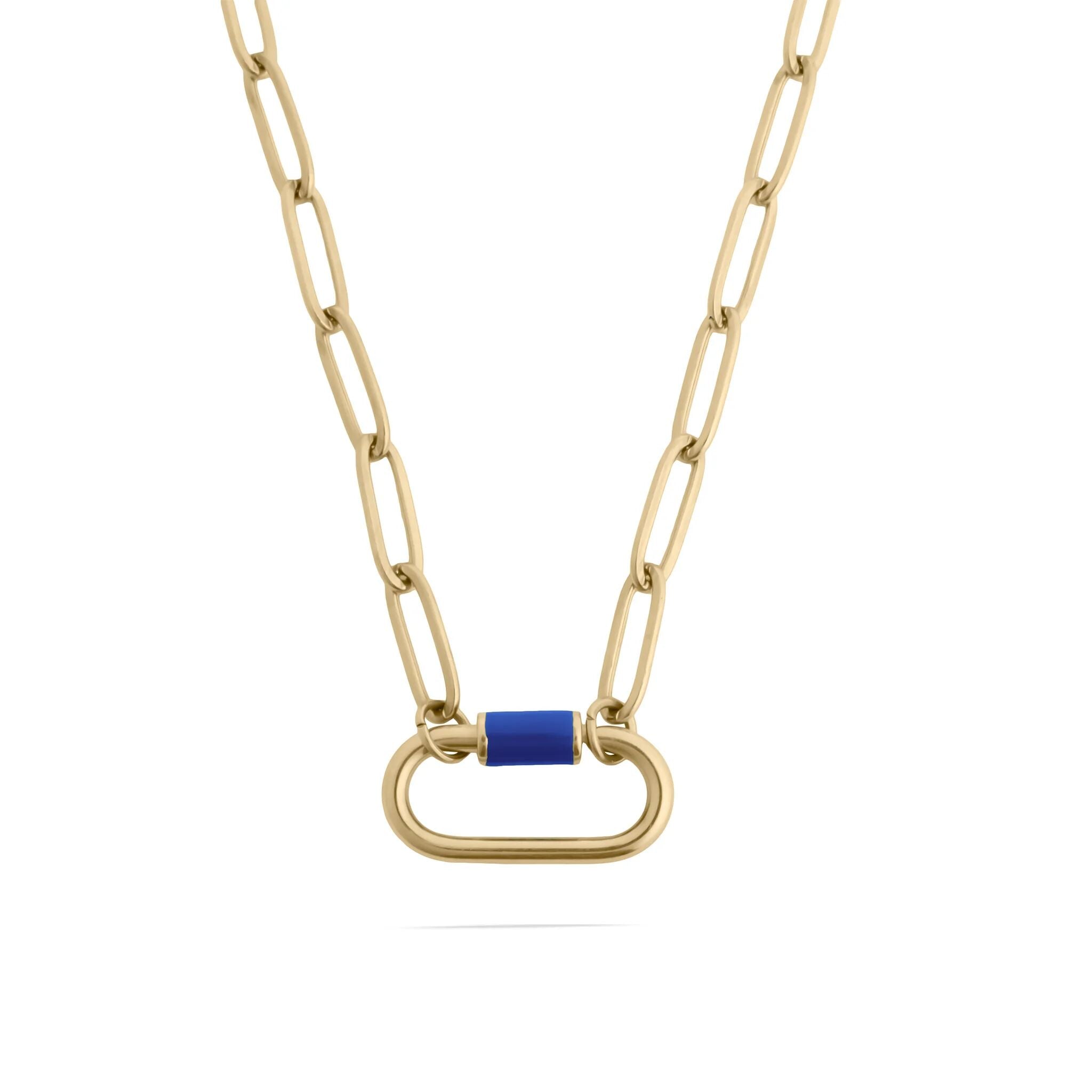 18K Gold PVD Colorful Carabiner Necklace