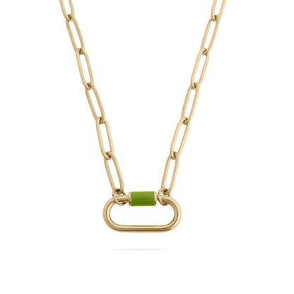 18K Gold PVD Colorful Carabiner Necklace