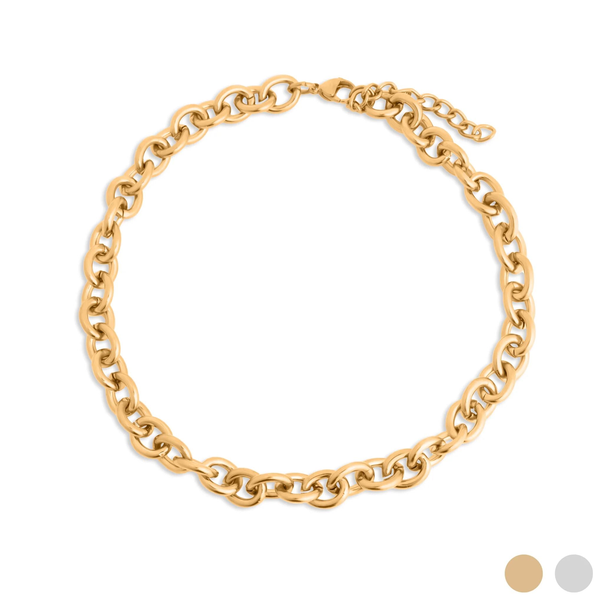18K Gold PVD Stainless Steel Chunky Chain Necklace