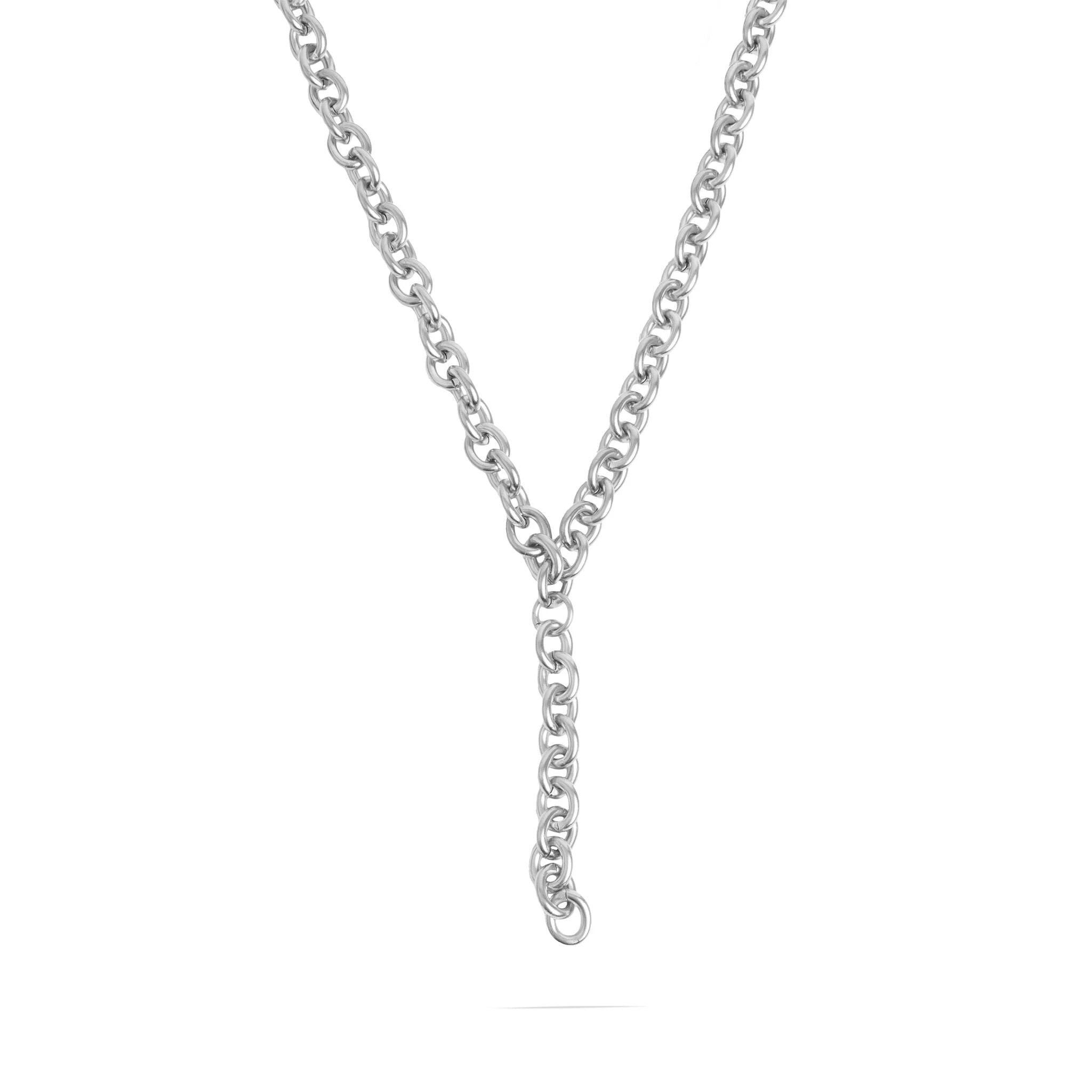 18K Gold PVD Stainless Steel Chunky Chain Lariat Necklace