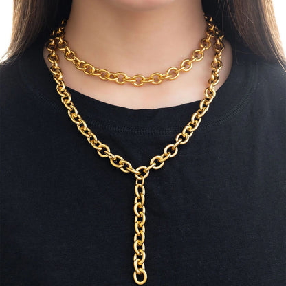 18K Gold PVD Stainless Steel Chunky Chain Necklace