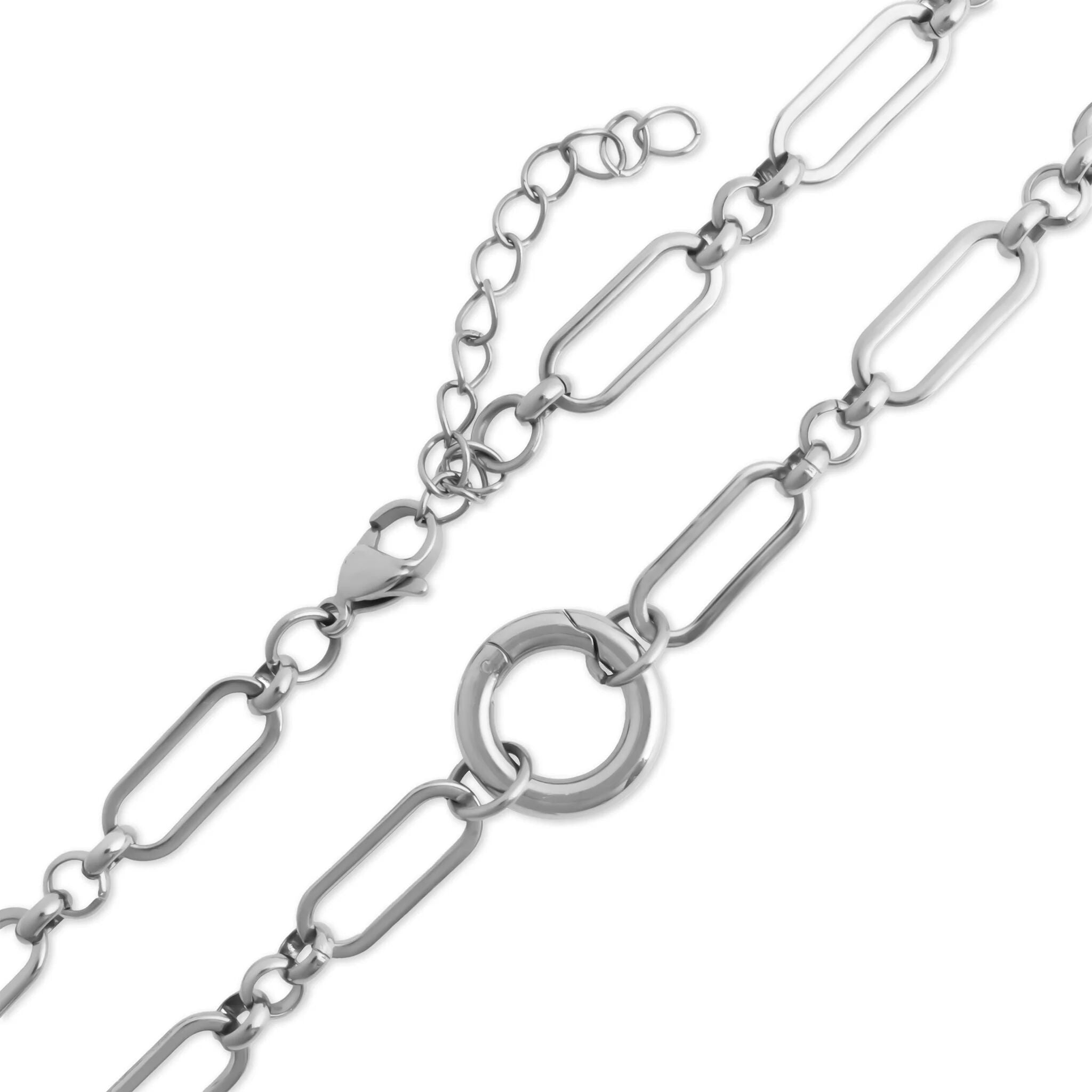 18K Gold PVD Stainless Steel Long Paperclip Charm Holder Necklace