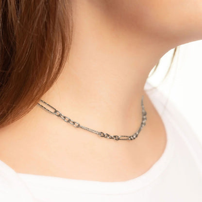 18K Gold PVD Stainless Steel Long Paperclip Textured Chain Necklace
