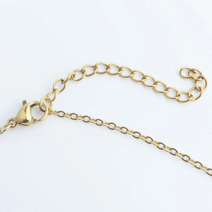 18K Gold PVD Stainless Steel CZ Dangle Floral Necklace