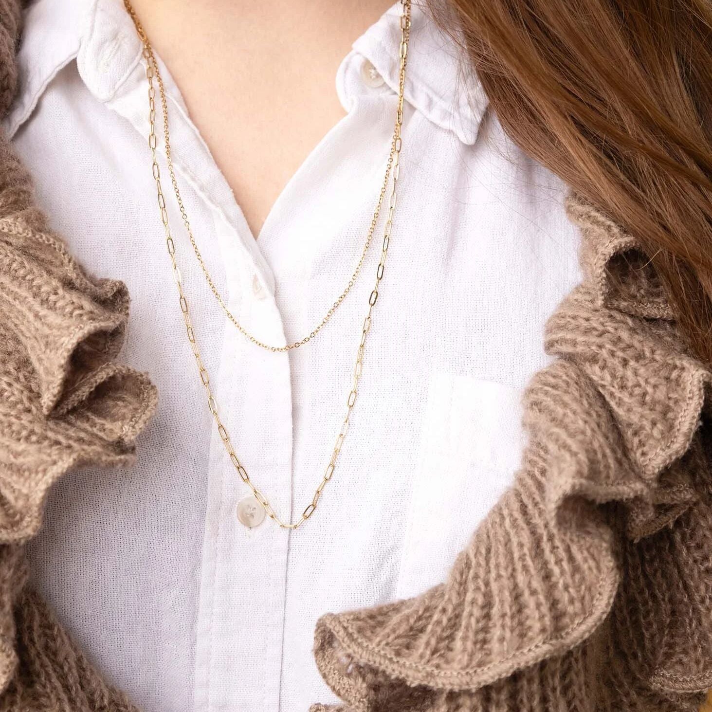 14K Gold Filled PLUS 2.5MM Paperclip Chain Necklace