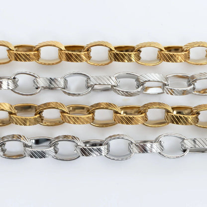 18K Gold PVD Stainless Steel Thick Oval Chain Necklace