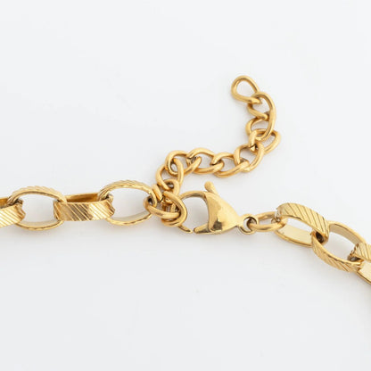 18K Gold PVD Stainless Steel Thick Oval Chain Necklace
