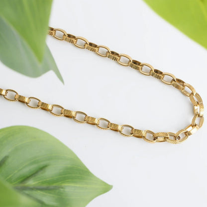 18K Gold PVD Stainless Steel Thick Oval Chain Necklace