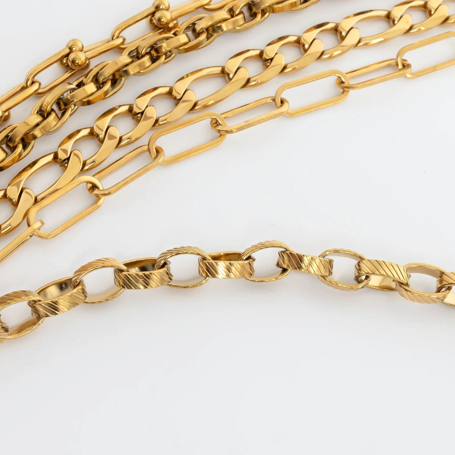 18K Gold PVD Stainless Steel Thick Oval Chain Necklace