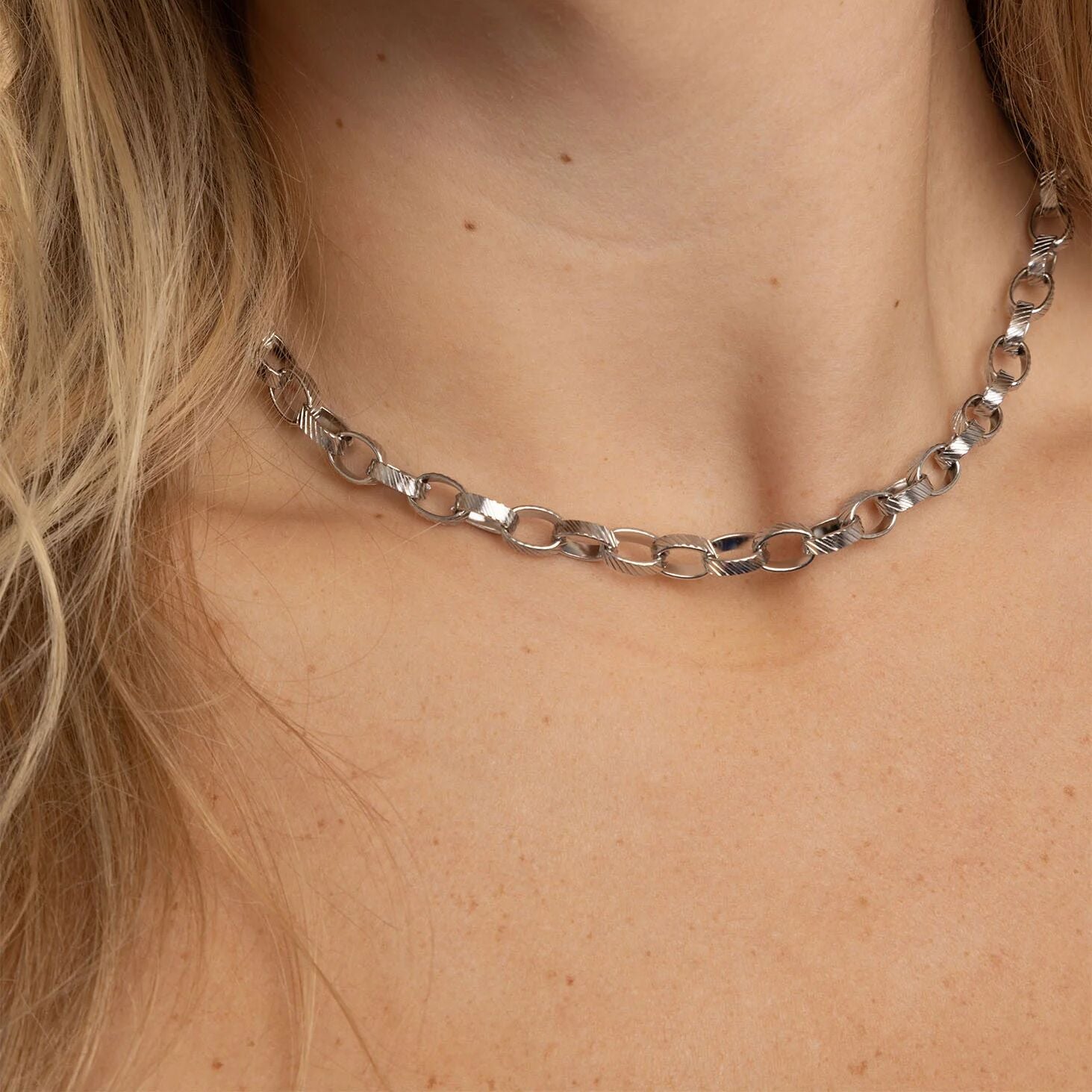 18K Gold PVD Stainless Steel Thick Oval Chain Necklace