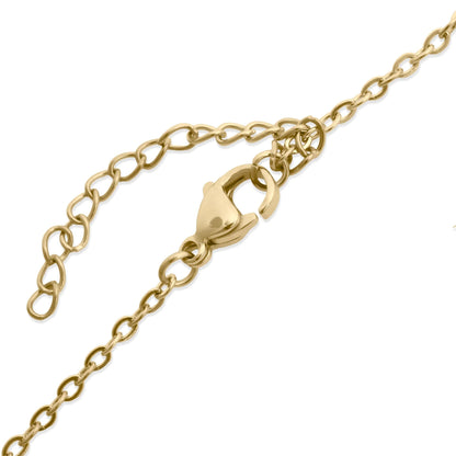 18K Gold PVD Stainless Steel Loop Chain Charm Holder Necklace