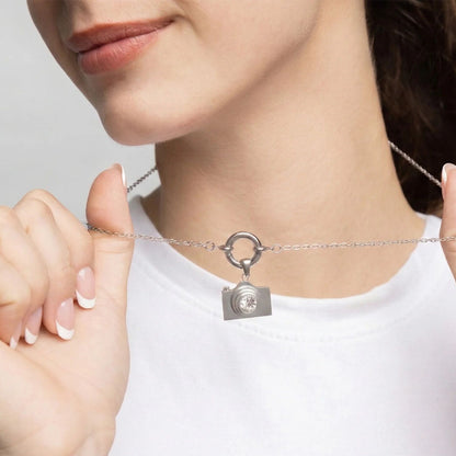 18K Gold PVD Stainless Steel Loop Chain Charm Holder Necklace