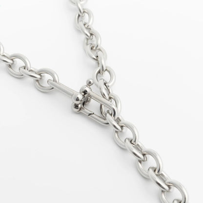 18K Gold PVD Stainless Steel Y Necklace with Horse shoe Carabiner