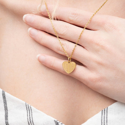 18K Gold PVD Stainless Steel "Love" Heart Charm