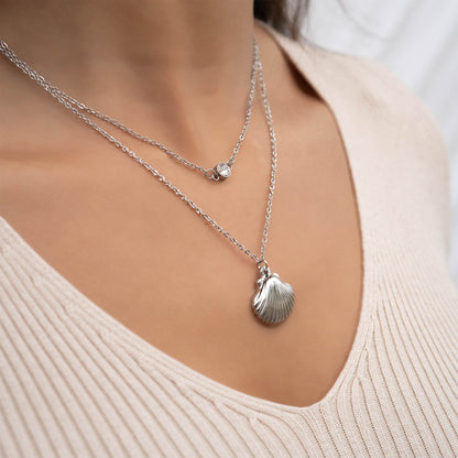 Stainless Steel Round Cubic Zirconia Birthstone Connector Charm